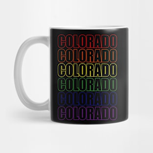 Simple Colorado Rainbow Typography Lettering Text Mug